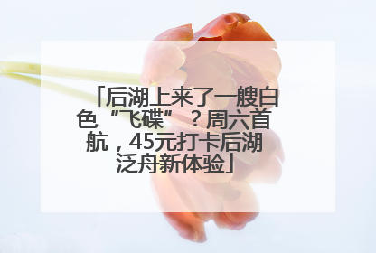 后湖上来了一艘白色“飞碟”？周六首航，45元打卡后湖泛舟新体验