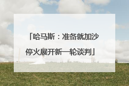 哈马斯：准备就加沙停火展开新一轮谈判