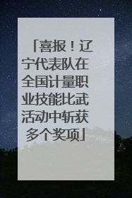 喜报！辽宁代表队在全国计量职业技能比武活动中斩获多个奖项