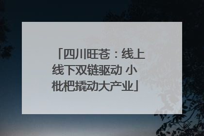 四川旺苍：线上线下双链驱动 小枇杷撬动大产业