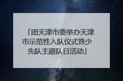 团天津市委举办天津市示范性入队仪式暨少先队主题队日活动