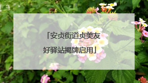安贞街道贞美友好驿站揭牌启用