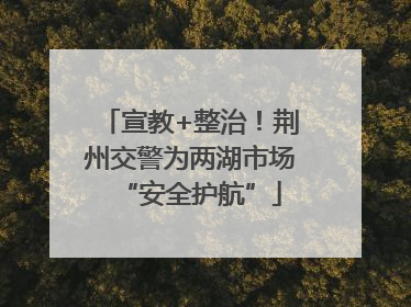 宣教+整治！荆州交警为两湖市场“安全护航”