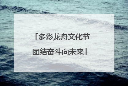 多彩龙舟文化节 团结奋斗向未来