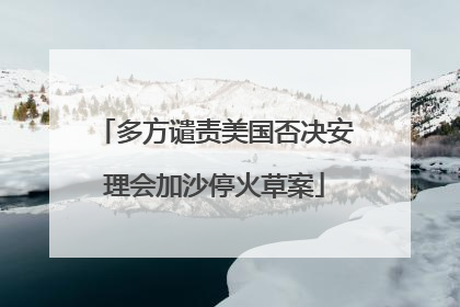 多方谴责美国否决安理会加沙停火草案