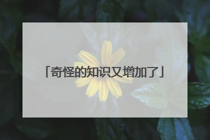 奇怪的知识又增加了