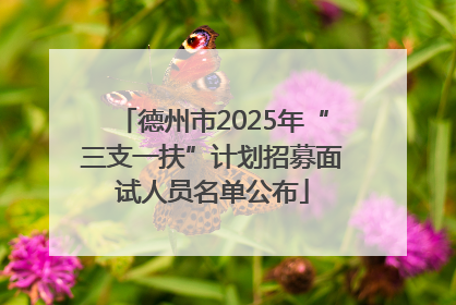 德州市2025年“三支一扶”计划招募面试人员名单公布