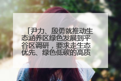 尹力、殷勇就推动生态涵养区绿色发展到平谷区调研，要求走生态优先、绿色低碳的高质量发展之路