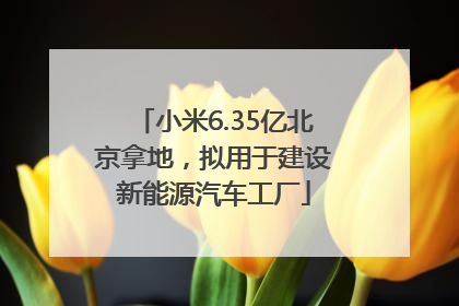 小米6.35亿北京拿地，拟用于建设新能源汽车工厂