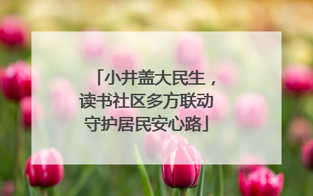 小井盖大民生，读书社区多方联动守护居民安心路