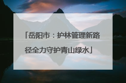 岳阳市：护林管理新路径全力守护青山绿水