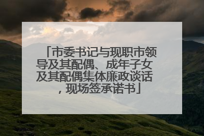 市委书记与现职市领导及其配偶、成年子女及其配偶集体廉政谈话，现场签承诺书