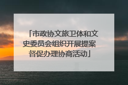 市政协文旅卫体和文史委员会组织开展提案督促办理协商活动
