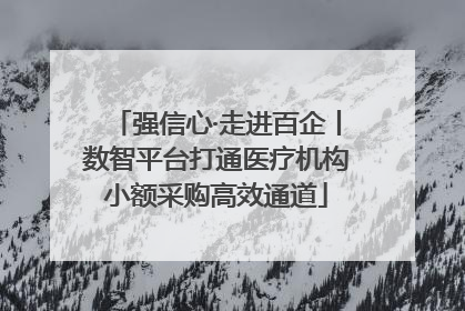 强信心·走进百企丨数智平台打通医疗机构小额采购高效通道