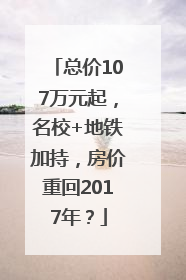 总价107万元起，名校+地铁加持，房价重回2017年？