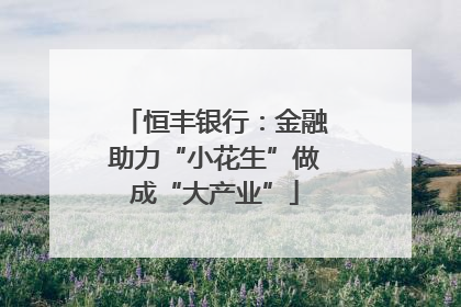 恒丰银行：金融助力“小花生”做成“大产业”