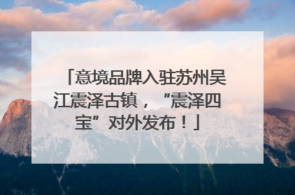 意境品牌入驻苏州吴江震泽古镇，“震泽四宝”对外发布！