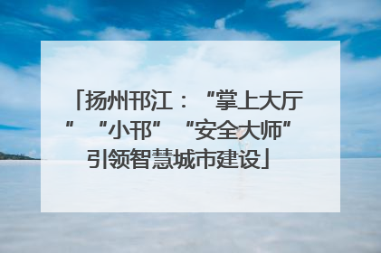 扬州邗江：“掌上大厅”“小邗”“安全大师”引领智慧城市建设