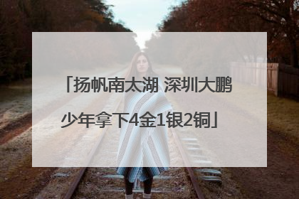 扬帆南太湖 深圳大鹏少年拿下4金1银2铜