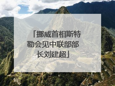 挪威首相斯特勒会见中联部部长刘建超