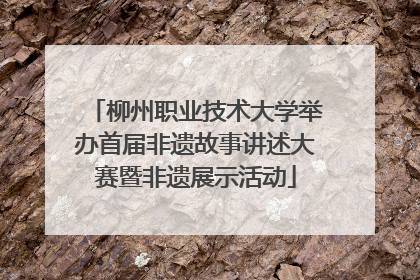 柳州职业技术大学举办首届非遗故事讲述大赛暨非遗展示活动