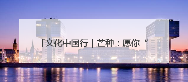 文化中国行｜芒种：愿你“芒”有所获，“种”有所得