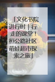 文化书院进行时｜行走的课堂！桓公路社区萌娃超市探索之旅