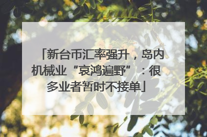 新台币汇率强升，岛内机械业“哀鸿遍野”：很多业者暂时不接单