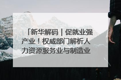 新华解码｜促就业强产业！权威部门解析人力资源服务业与制造业融合发展试点