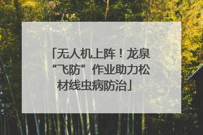 无人机上阵！龙泉“飞防”作业助力松材线虫病防治