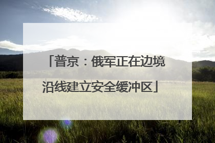 普京：俄军正在边境沿线建立安全缓冲区