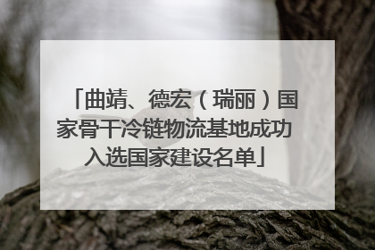 曲靖、德宏（瑞丽）国家骨干冷链物流基地成功入选国家建设名单