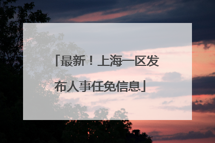 最新！上海一区发布人事任免信息
