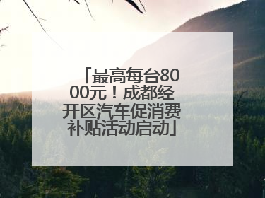 最高每台8000元！成都经开区汽车促消费补贴活动启动