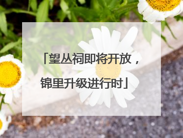 望丛祠即将开放，锦里升级进行时