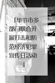 毕节市多部门联合开展打击和防范经济犯罪宣传日活动