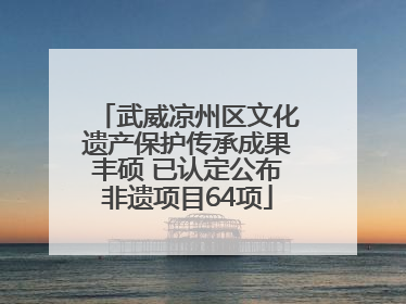 武威凉州区文化遗产保护传承成果丰硕 已认定公布非遗项目64项