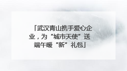 武汉青山携手爱心企业，为“城市天使”送端午暖“新”礼包
