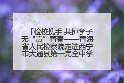 检校携手 共护学子无“毒”青春——青海省人民检察院走进西宁市大通县第一完全中学开展禁毒宣传侧记