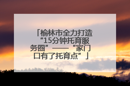 榆林市全力打造“15分钟托育服务圈”——“家门口有了托育点”
