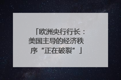 欧洲央行行长：美国主导的经济秩序“正在破裂”