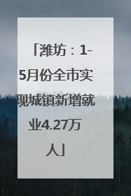 潍坊：1-5月份全市实现城镇新增就业4.27万人