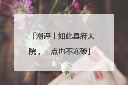 潮评丨如此县府大院，一点也不寒碜