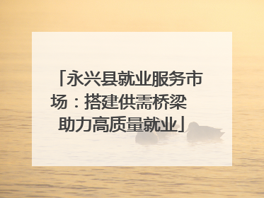 永兴县就业服务市场：搭建供需桥梁 助力高质量就业