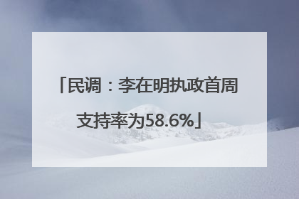 民调：李在明执政首周支持率为58.6%
