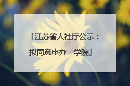 江苏省人社厅公示：拟同意申办一学院