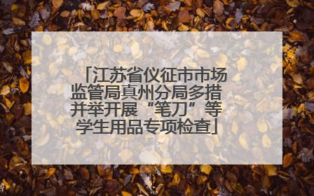 江苏省仪征市市场监管局真州分局多措并举开展“笔刀”等学生用品专项检查