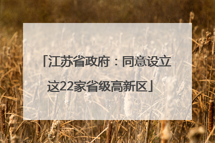 江苏省政府：同意设立这22家省级高新区