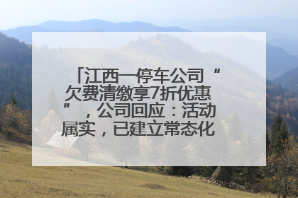 江西一停车公司“欠费清缴享7折优惠”，公司回应：活动属实，已建立常态化诉讼追缴机制