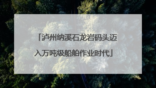 泸州纳溪石龙岩码头迈入万吨级船舶作业时代